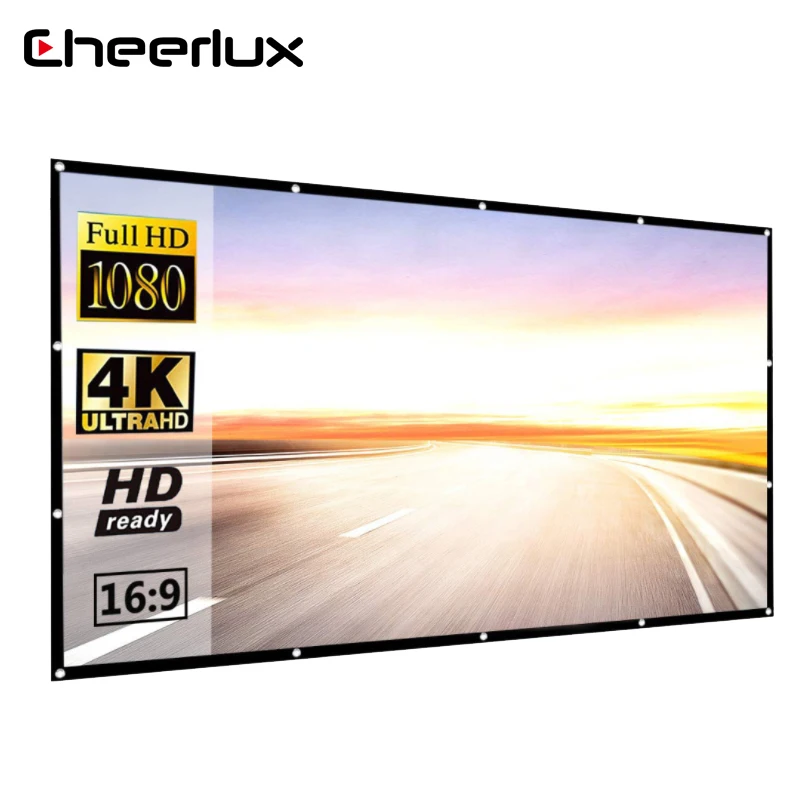 Cheerlux Wholesale Polyester Simple Portable Screen  Easy To Install Remove Foldable Projector Screen