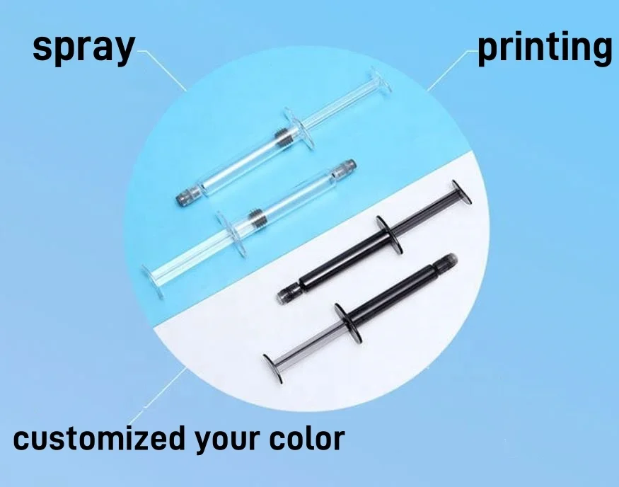 Custom Logo empty 1/2/3/5/10ml plastic syringes with luer lock for tooth whitening