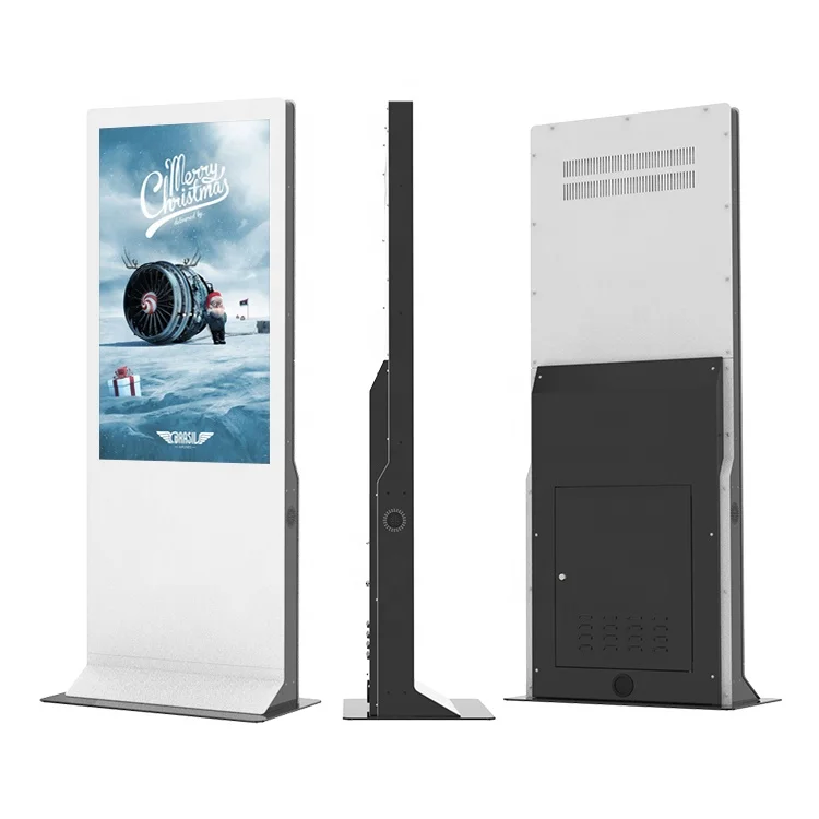 Interactive information guiding digital signage kiosk, optional wheels and Android Floor standing