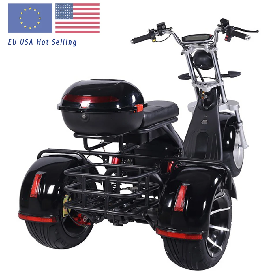 Hot Sale Warehouse EEC COC Adult Three Wheel Citycoco Golf Cart 60V 20Ah 2000W Tricycle 3 Wheel Citycoco electric Tricycle