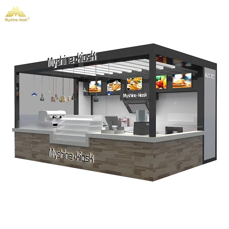 Best Selling Retail Snack Food Shop Pizza Kiosk Counter Design fast food kiosk