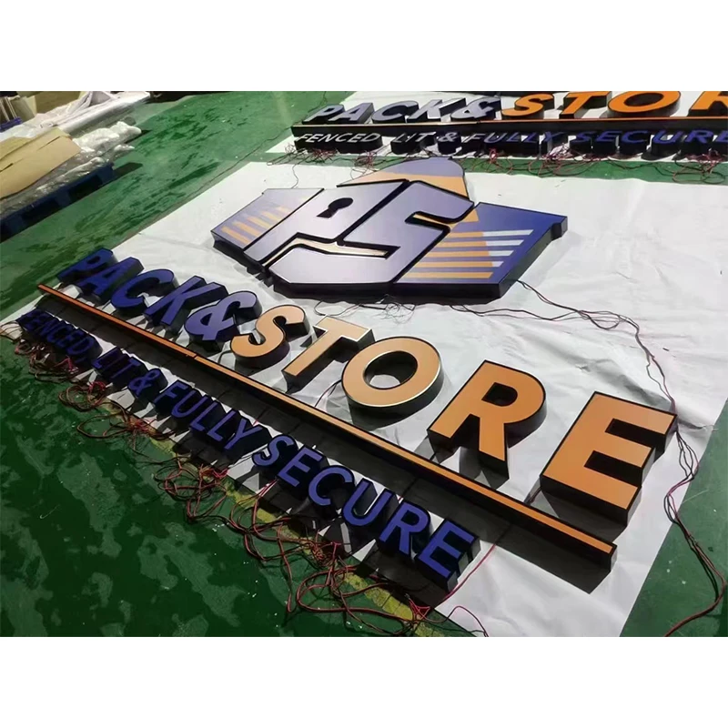 Night Light Projector Lighting Letter Black White Front Lit Led Channel Letters Lighted Sign With Good Service