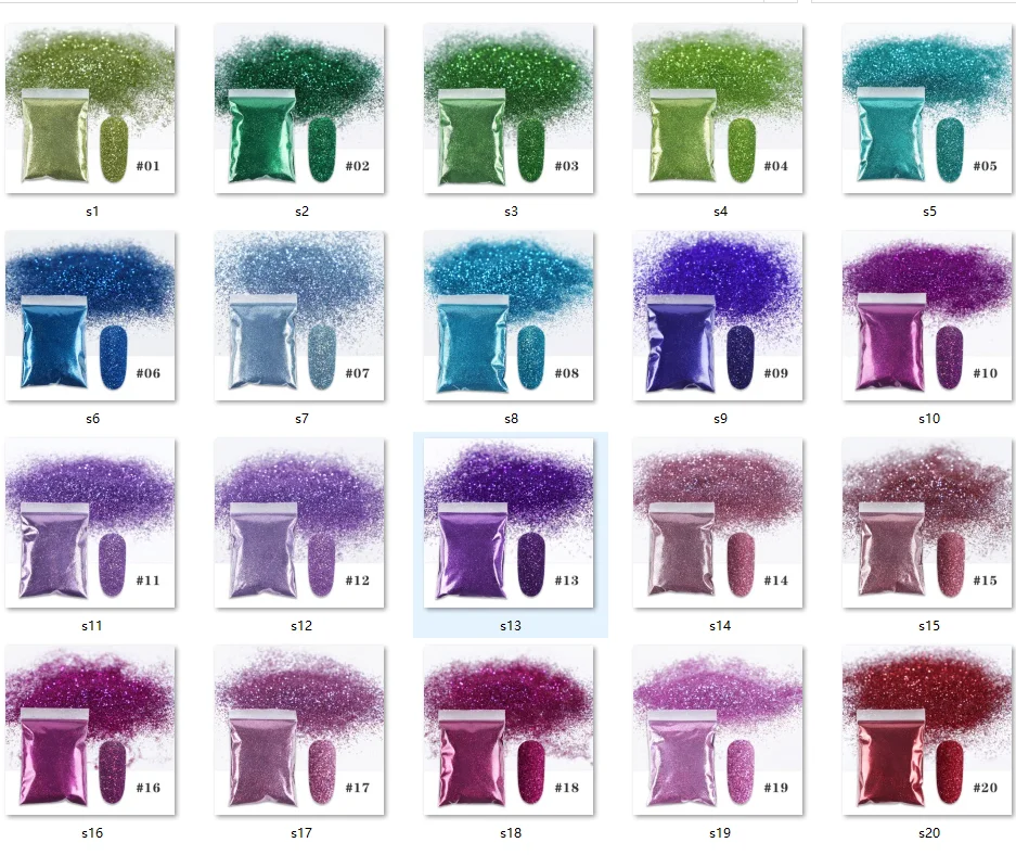 50g Nail Glitter Powder Dazzling Manicure Sprinkles Pigment Design Nails Accessories Professional Supplies 0.2mm Dust Decoration