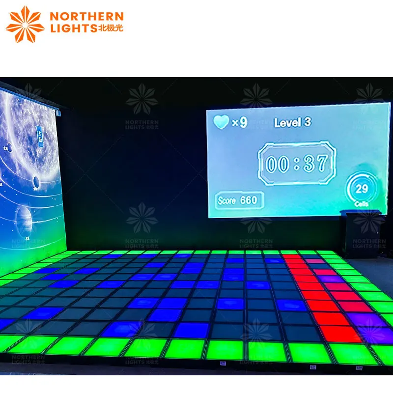 Stage Grid Machine Light Jumping Floor LED Interactive Ground Grid Machine Jumping Movement