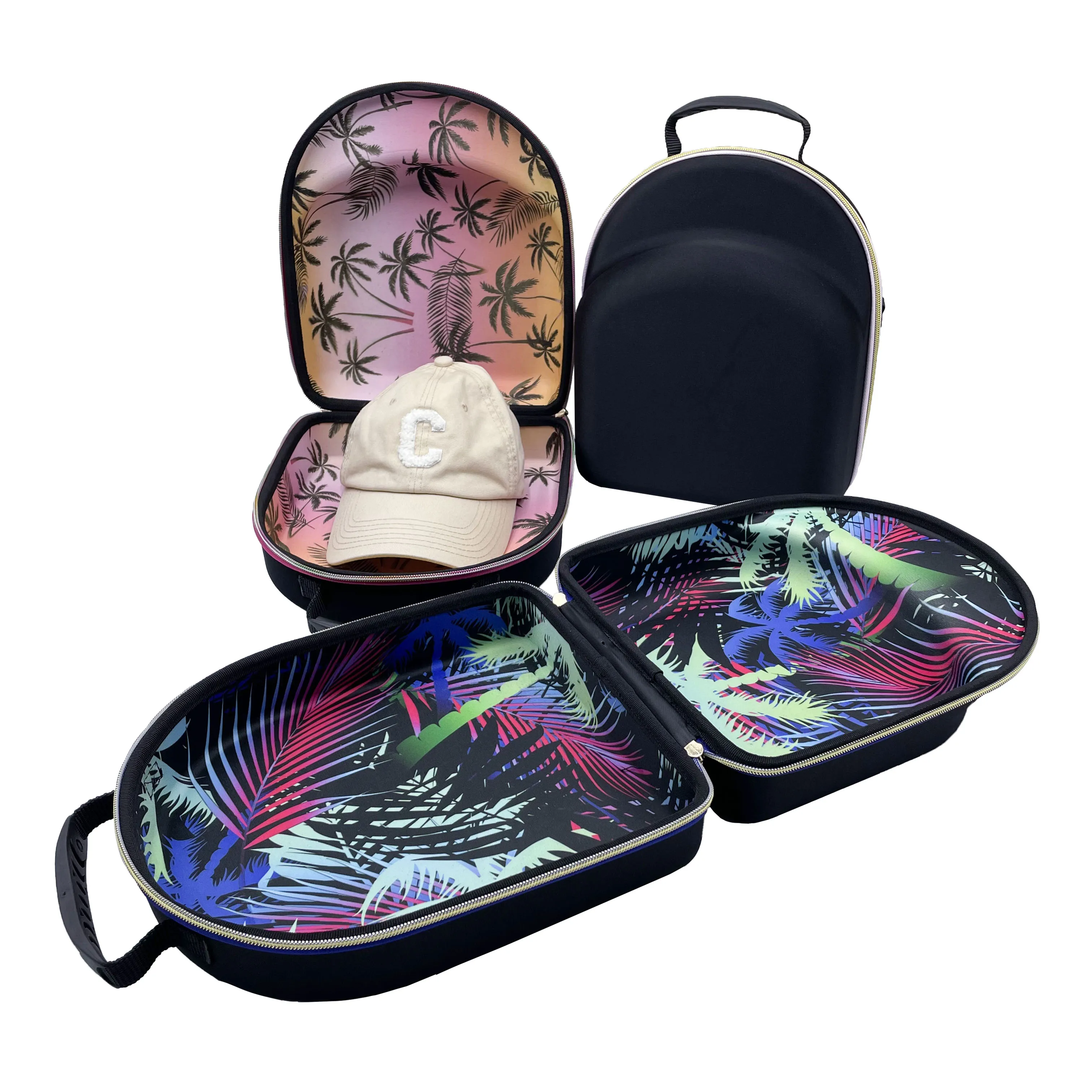 Factory Custom Hard Hat Case for 6 Baseball Caps,Hat Carrier Travel Case With Adjustable Shoulder Strap and Carrying Handle