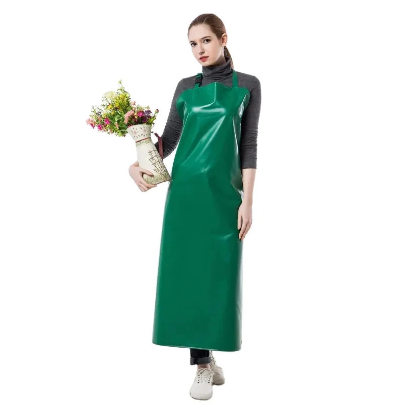 Custom Apron Thicken Vinyl PVC Leather Apron Waterproof Oil Resistence Kitchen Garden Butcher Wearable Adjustable Apron