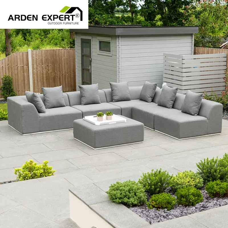 Modular Sofa Outdoor Couch Set Leisure Style Cushion Furniture Sectional Sofa U Shape All Weather Upholstered Lounge Furniture