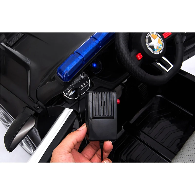 WDBBH0007  Kids Ride On Car police 12v toy car  lighting with handle toolbox alarm light and speaker