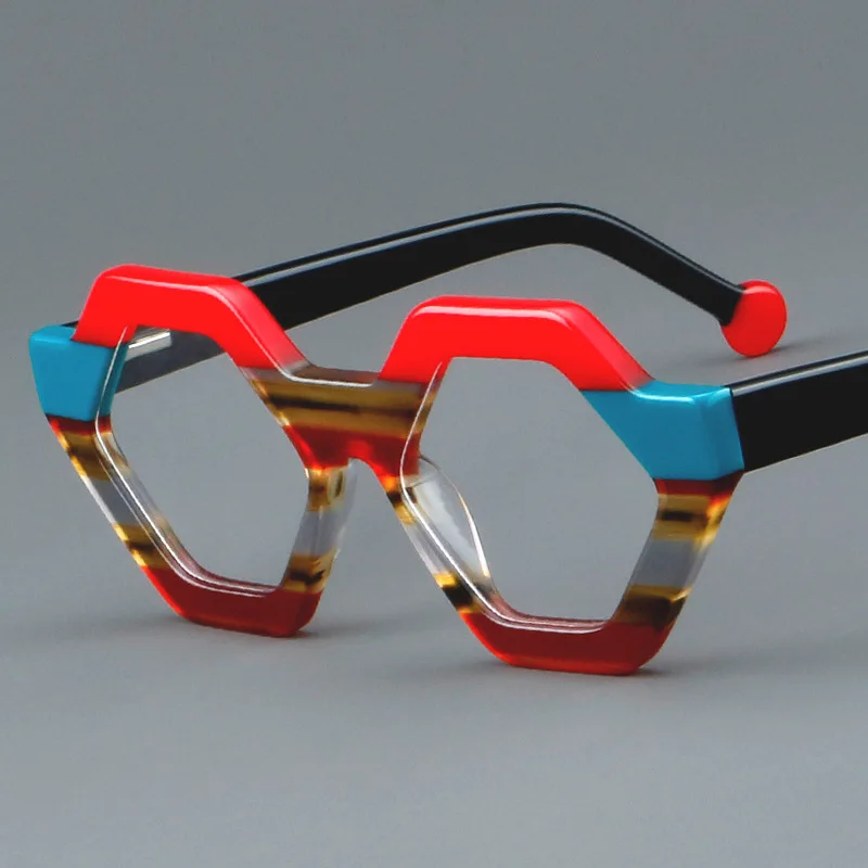 High-grade fashion colourful collocation acetate optical glasses frame personalised myopic glasses frame