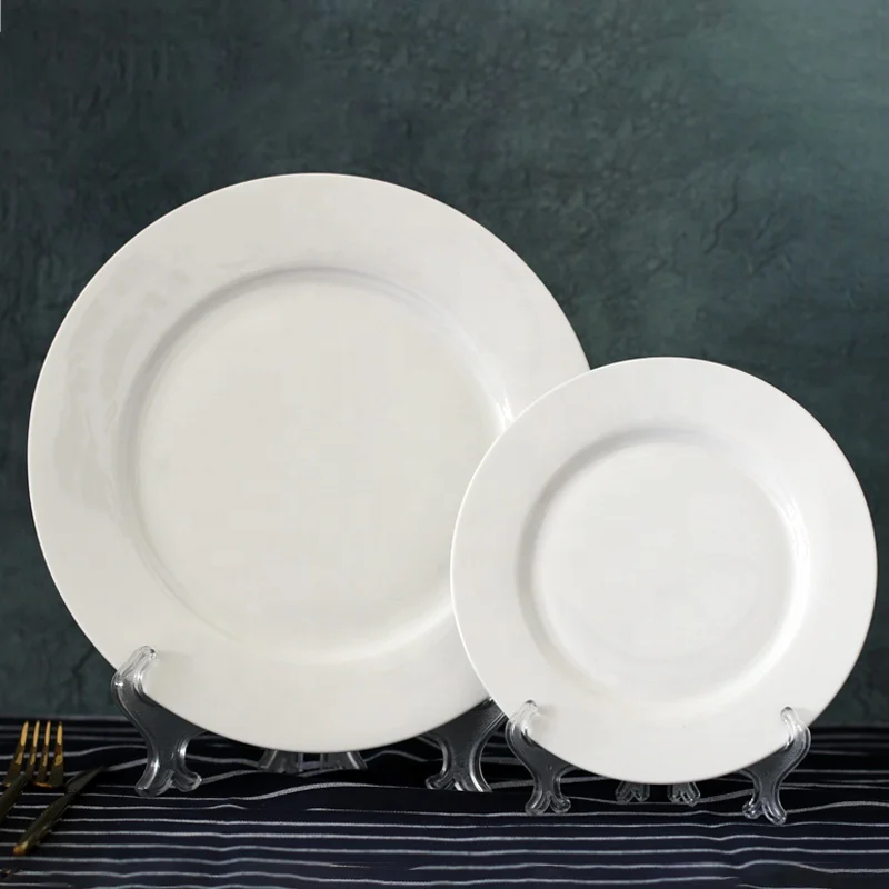 Fine bone china white dish sets bestseller kitchen wares white durable porcelain dinner plate eating serving dishes