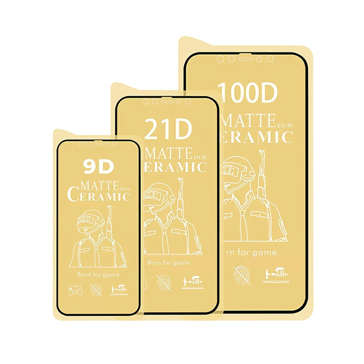 9D 18D 21D 100D anti fingerprint protective film For iPhone 13 12 11 Pro Max  Ceramics Tempered Glass Screen