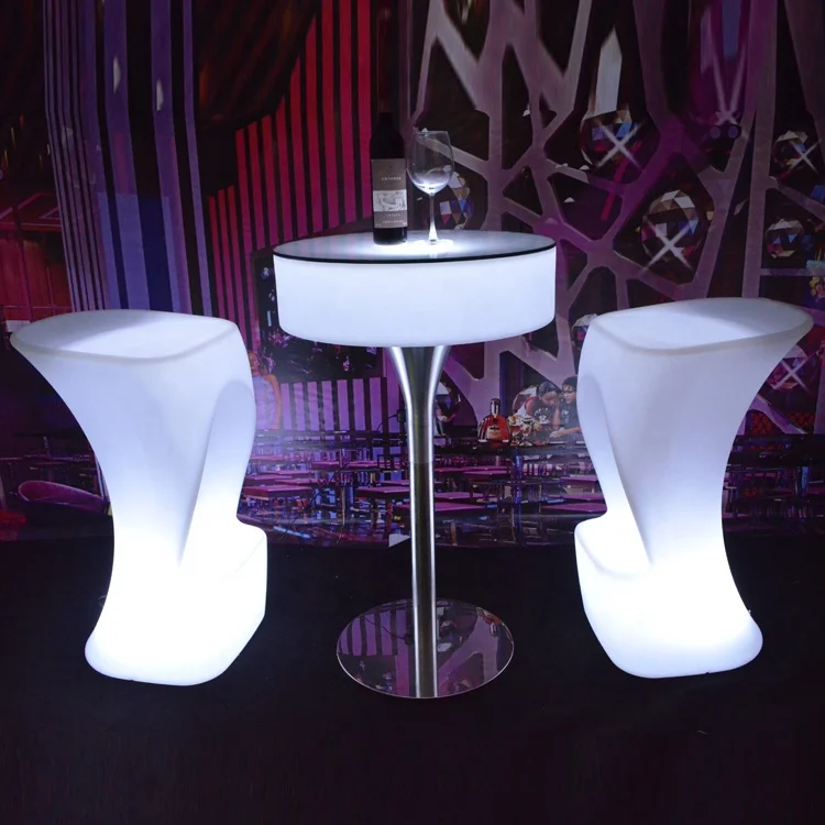 High Top RGB color change glowing cocktail table led bar table