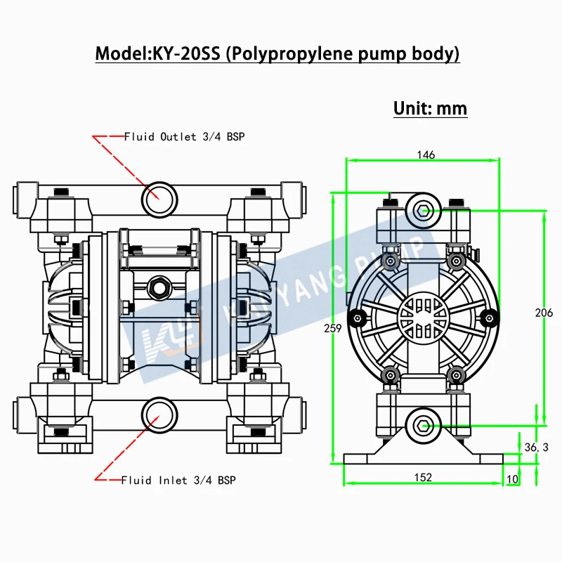 Small Flow Glue Self-Priming Hydraulic Diaphragm Pump  for Acid and Alkali Resistant Chemicals
