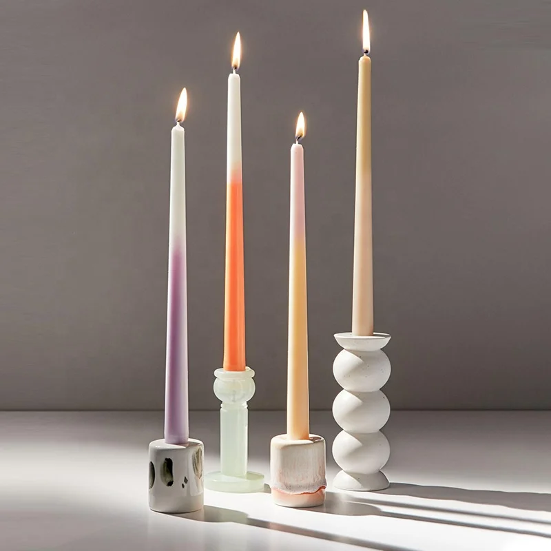 Fashion Candles Personality Two-color Wedding Banquet Candles Fragrance free columnar 4 piece Candles set