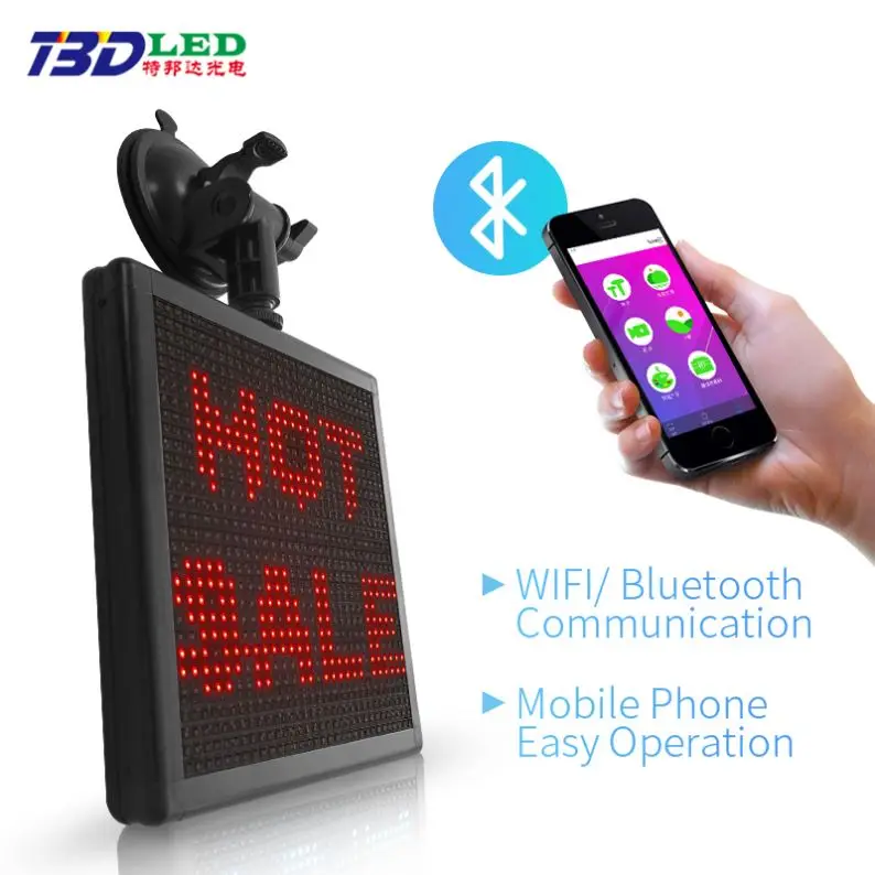 Portable P5 RGB 7 Color Led Display Car Emoticon Screen