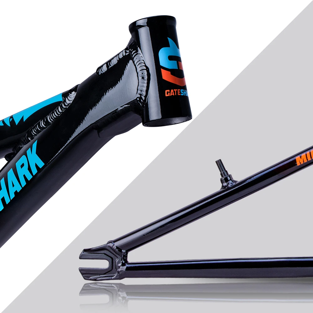 Gateshark Bicycle Frame BMX Race Alloy 20 Inch BMX Racing Frames Hydroformed Triple Butted Heat Treated CNC Integrated Head Tube