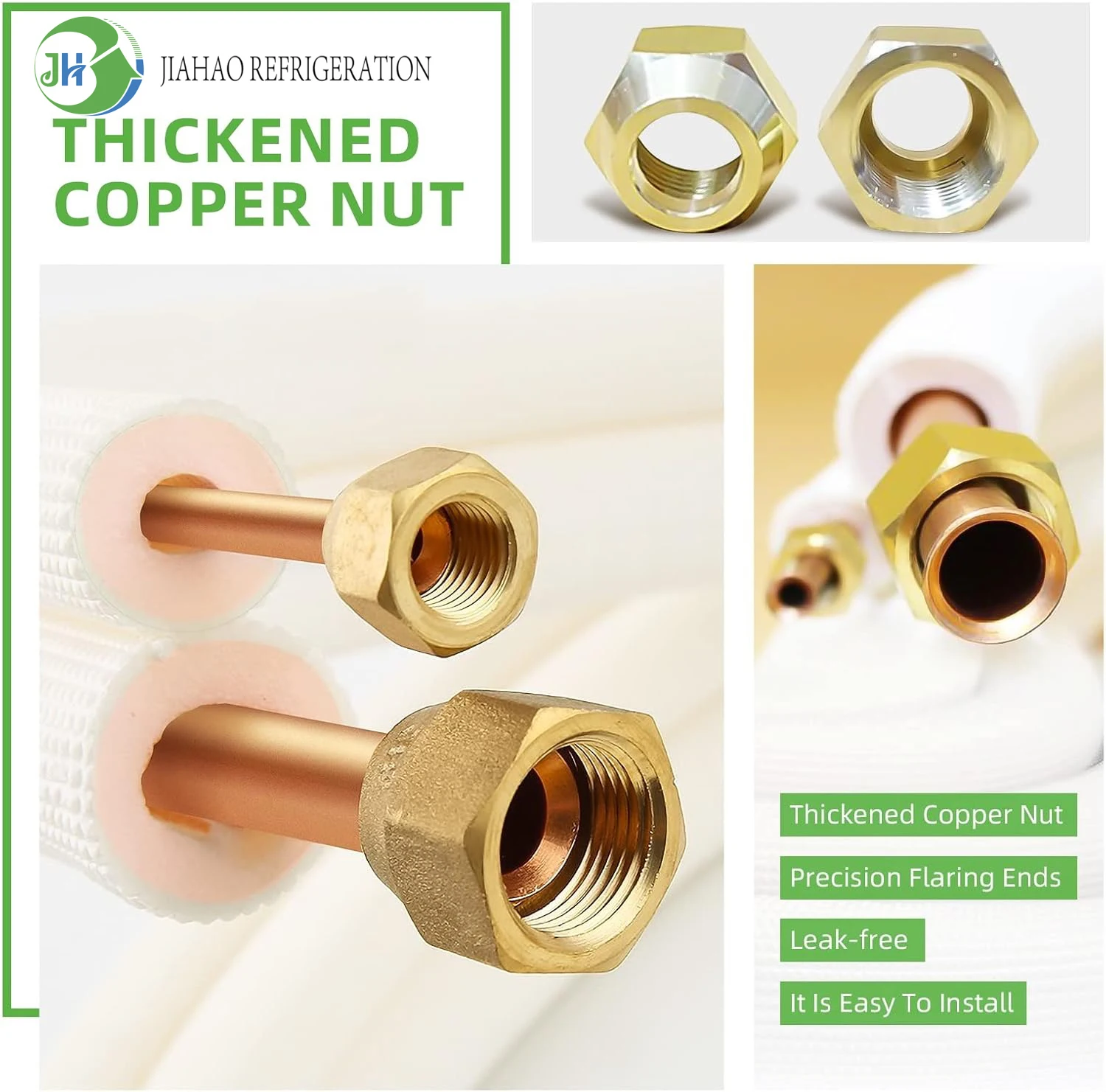 HVAC Lineset Installation Kit Aircon Kit Split AC Air Conditioner Copper Pipe with Flange and Nut 7/8 Copper Line Set