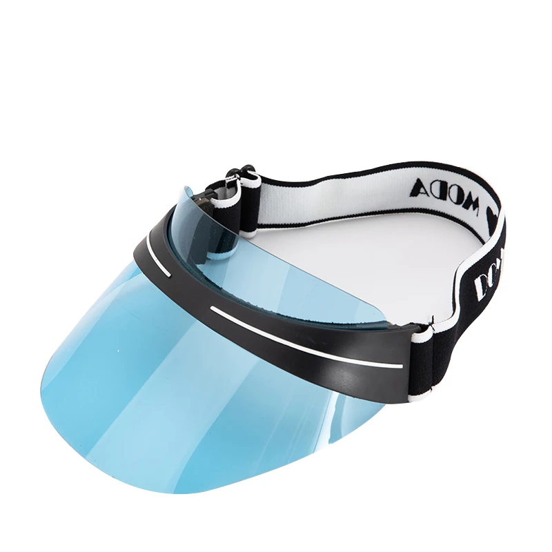 HIgh Quality Colorful Custom PVC Visor Cap Elastic Band Transparent Visor Hats