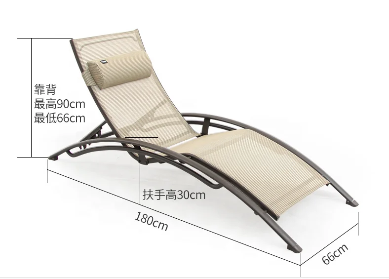 Garden Lounger In Pool Lounger Waterproof  Folding Lounge Chair For Beach