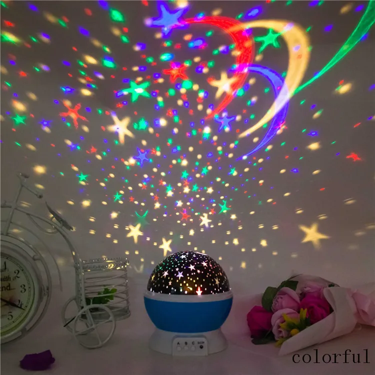 Christmas Best Gift Starry Night Light Projector 360 Degree Automatic Rotating Projection Bedside Lamp
