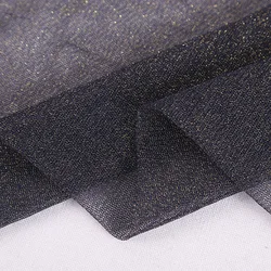 Wholesale Factory Gold Lurex Mesh Stretch Fabric Polyester  Black Mesh Gold Yarn Fabric