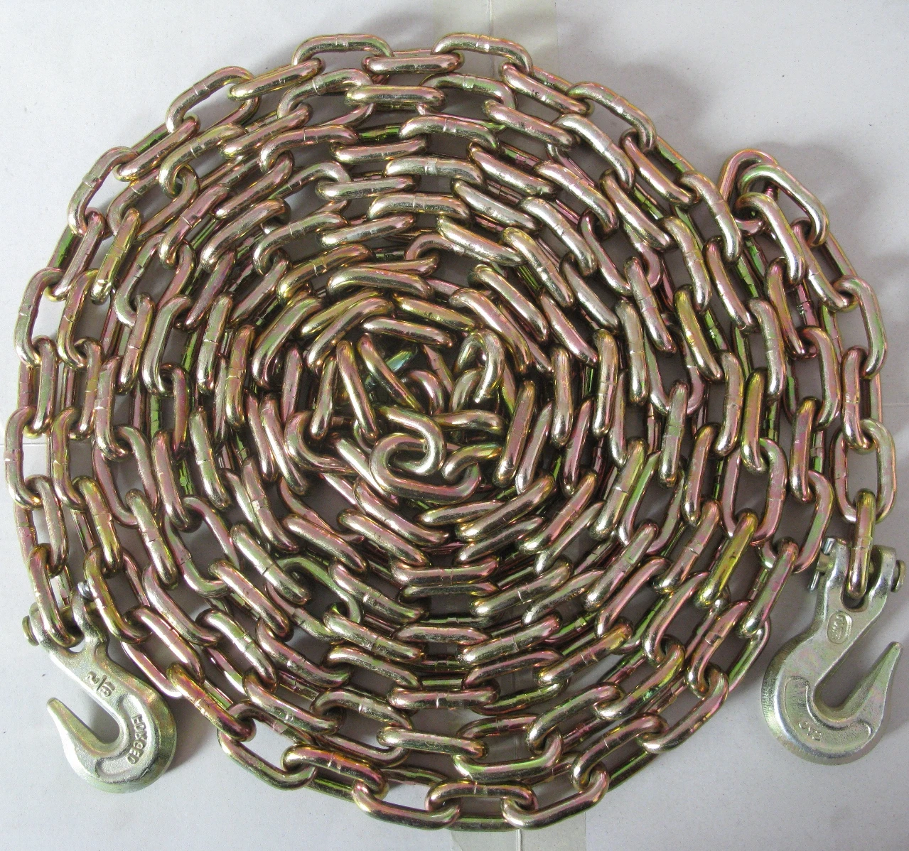 25ft G70 Transport binder Chain Gold Chromate Chain and Ratchet Load Lever Binders