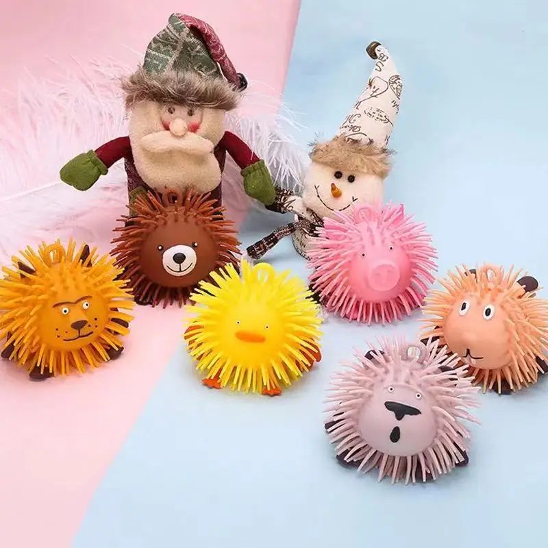 Little Bear Luminous Ball Flash Lighting Animal Bouncing Jumping Balls Decompression Stress Relief Toys For Kids