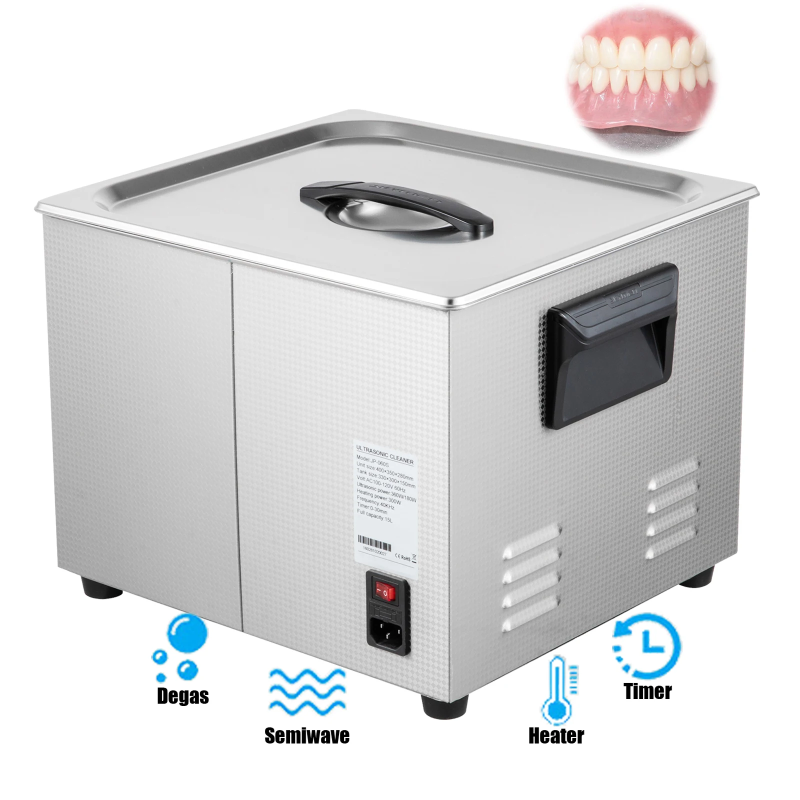 Ультразвуковой очиститель для очков, ювелирных изделий, ультразвуковой аппарат с австралийской вилкой 15 л, цифровой ультразвуковой очиститель для зубных щеток