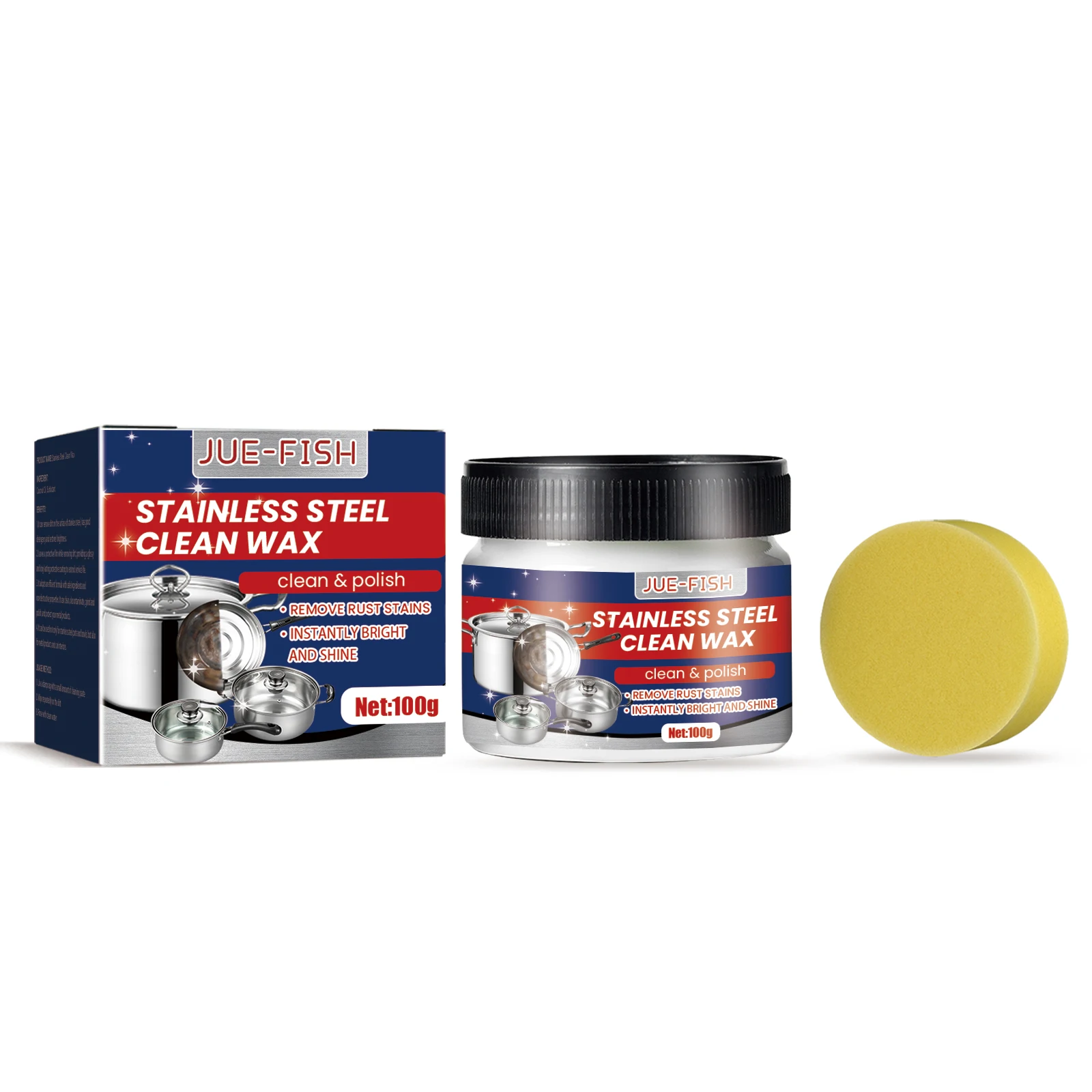 Stainless steel cleaning paste Kitchen utensils POTS and pans clean with heavy oil and rust