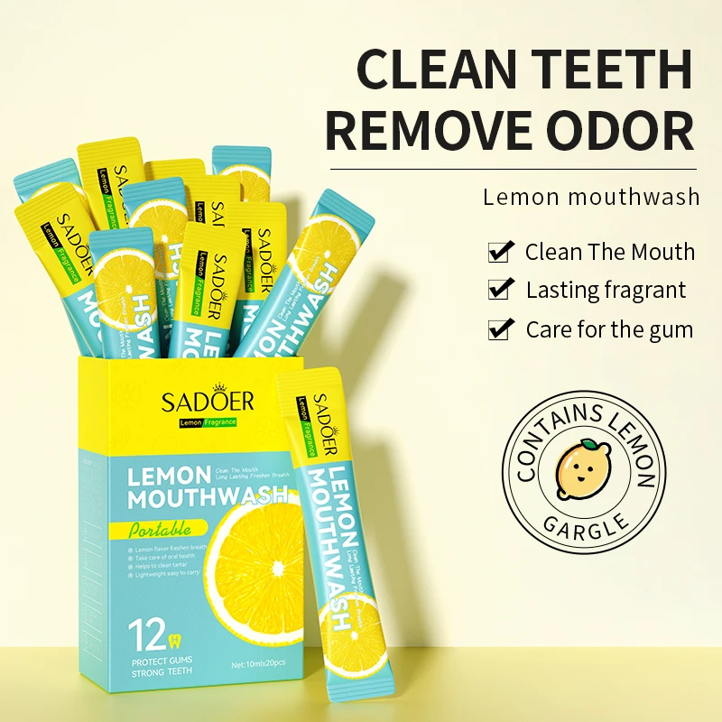 OEM SADOER private label mint peach lemon fragrance travel size oral care teeth whitening custom mouthwash