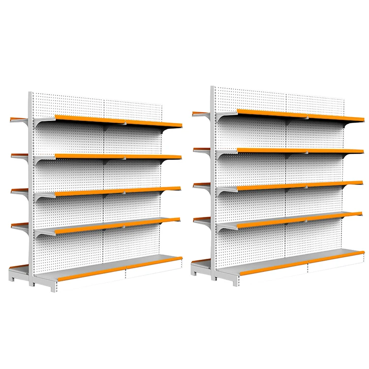 Metallic Gondola Shelving Grocery Shelves Store Retail Racks Metal Supermarket Shelf Display Stand Wall Mini Racks
