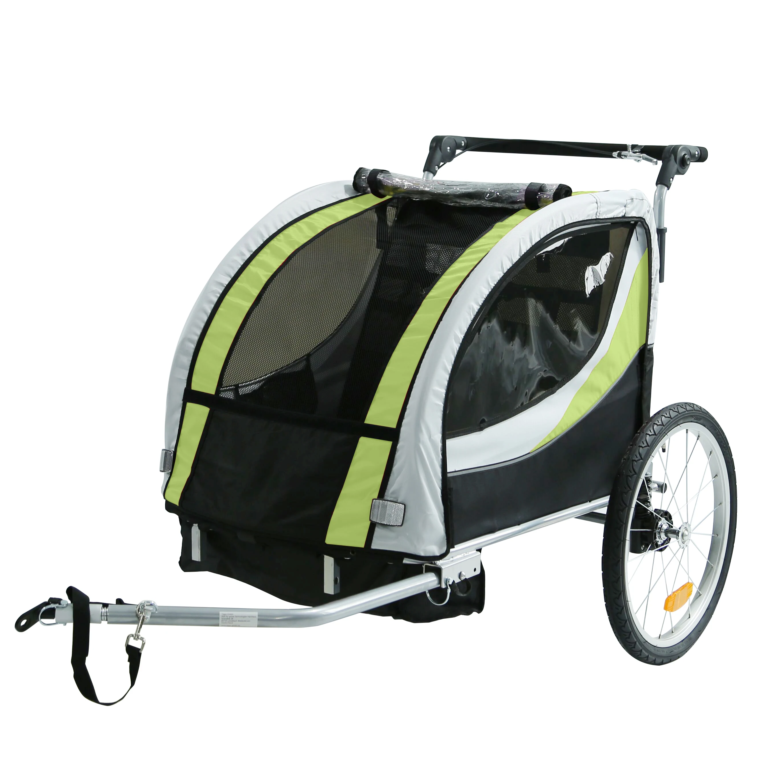 
2 in 1 baby jogger bike trailer for 2 baby with suspension system, comfortable baby jogger bike trailer 