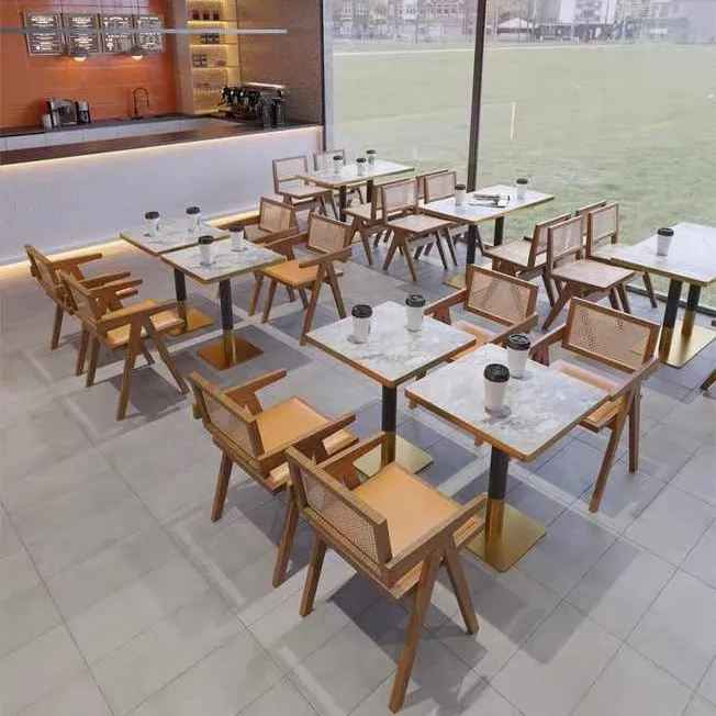 Hot Selling Commercial Furniture Dinner Wooden Marble Metal Kitchen Dining Wood Restaurant Table top