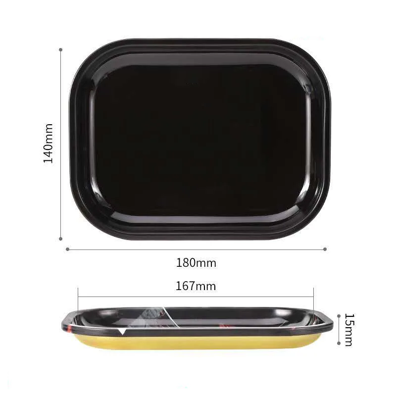 Wholesale High Quality Small Size 18*14cm Tinplate Tray Serving Custom logo Smoke Rolling