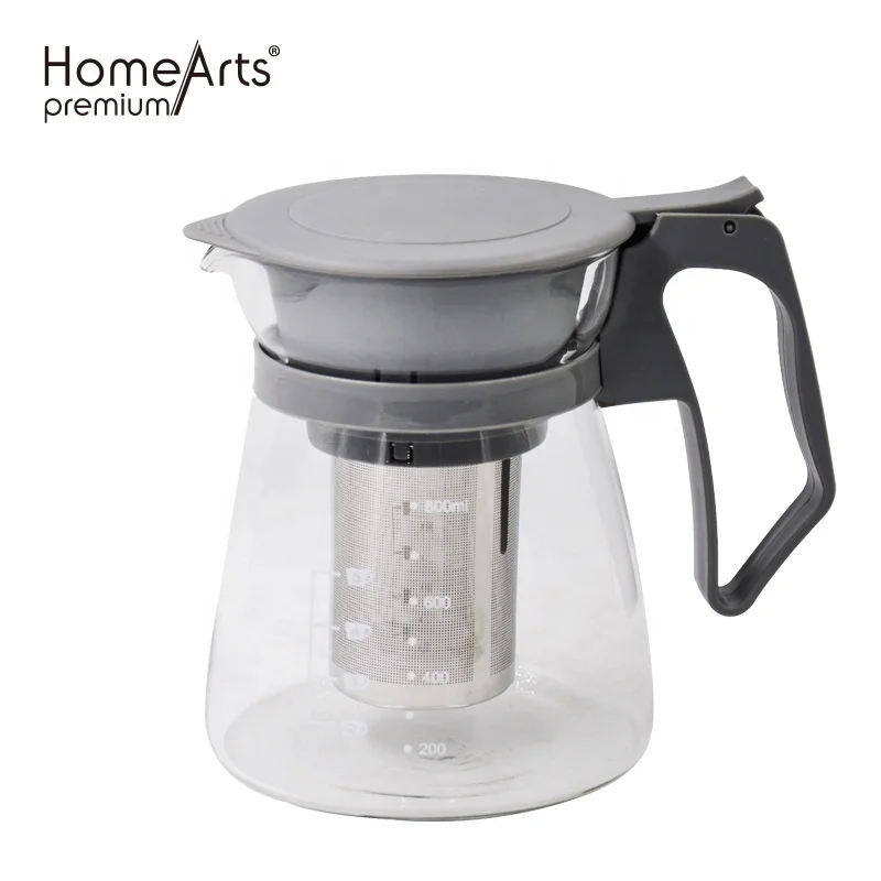 800ml High Borosilicate glass Tea Pot coffee plunger with Stainless Steel
