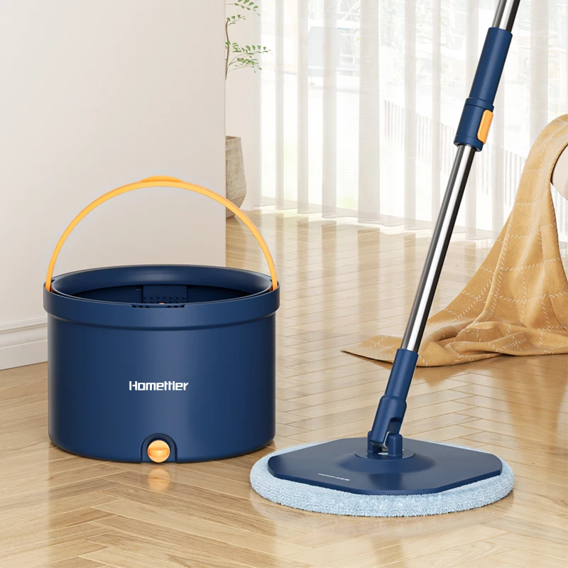 HOMELLTER  New rotating floor cleaner mop microfiber flat floor cleaning scratch bucket mop clean and dirty separation