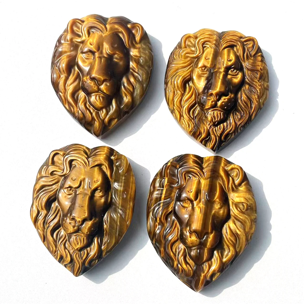 wholesale price hot sale crystals carved stone crafts natural tiger eye quartz cicada owl with skulls carving for sale