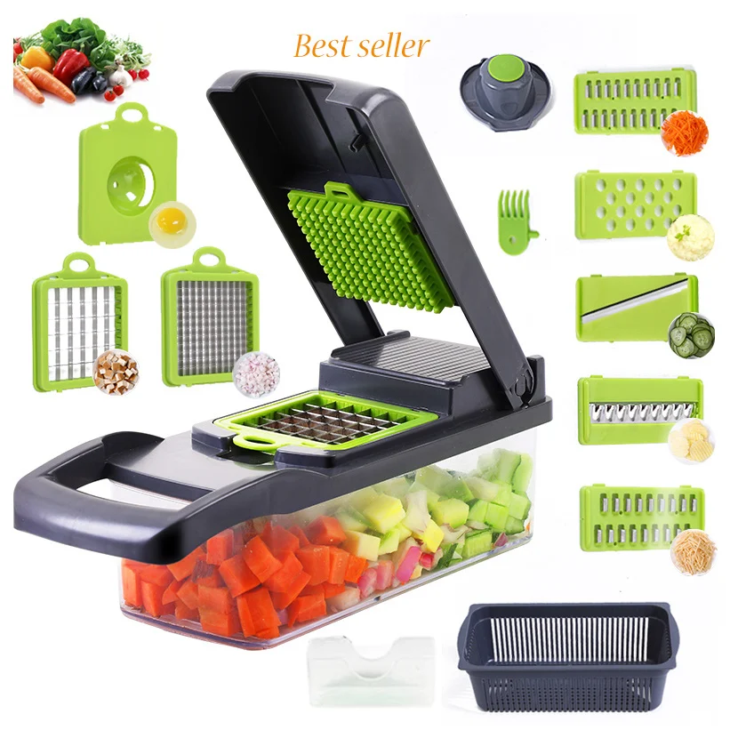 Food Chopper, Kitchen gadgets 15 In 1 Vegetable shredder Veggie Onion Dicer Garlic Chopper Cutter picadora cortador de verduras