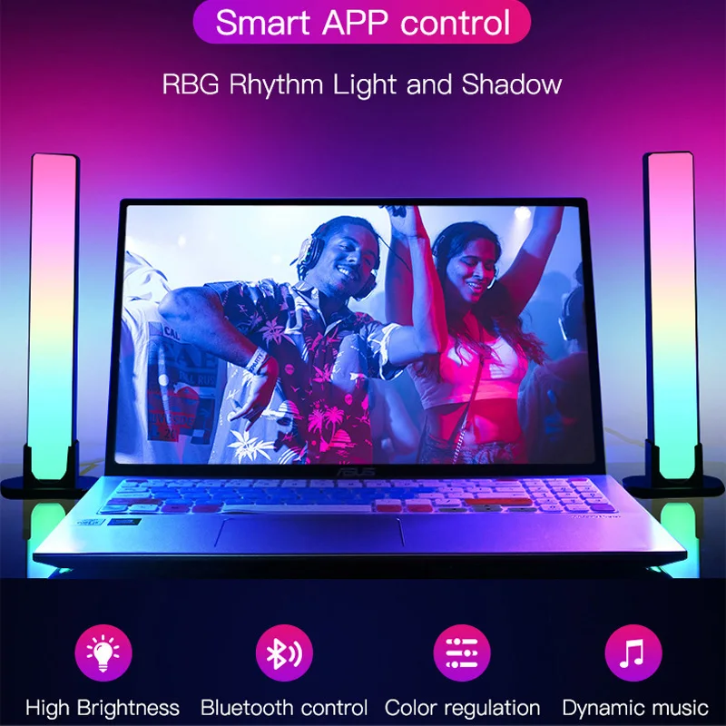 rgb gaming music sync ambiance light app control rhythm lights smart flow ambient led light bar