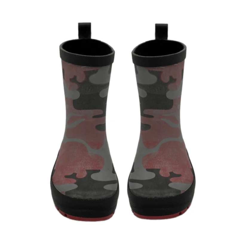 OEM Logo Child Fashion Waterproof Wellington Camouflage Gum Boots Toddler Rubber Rain Boots Unisex
