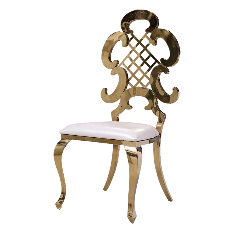 Gold Stackable Hollow Wire Hotel Restaurant Wedding Event Padded Wholesale Banquet Chairs