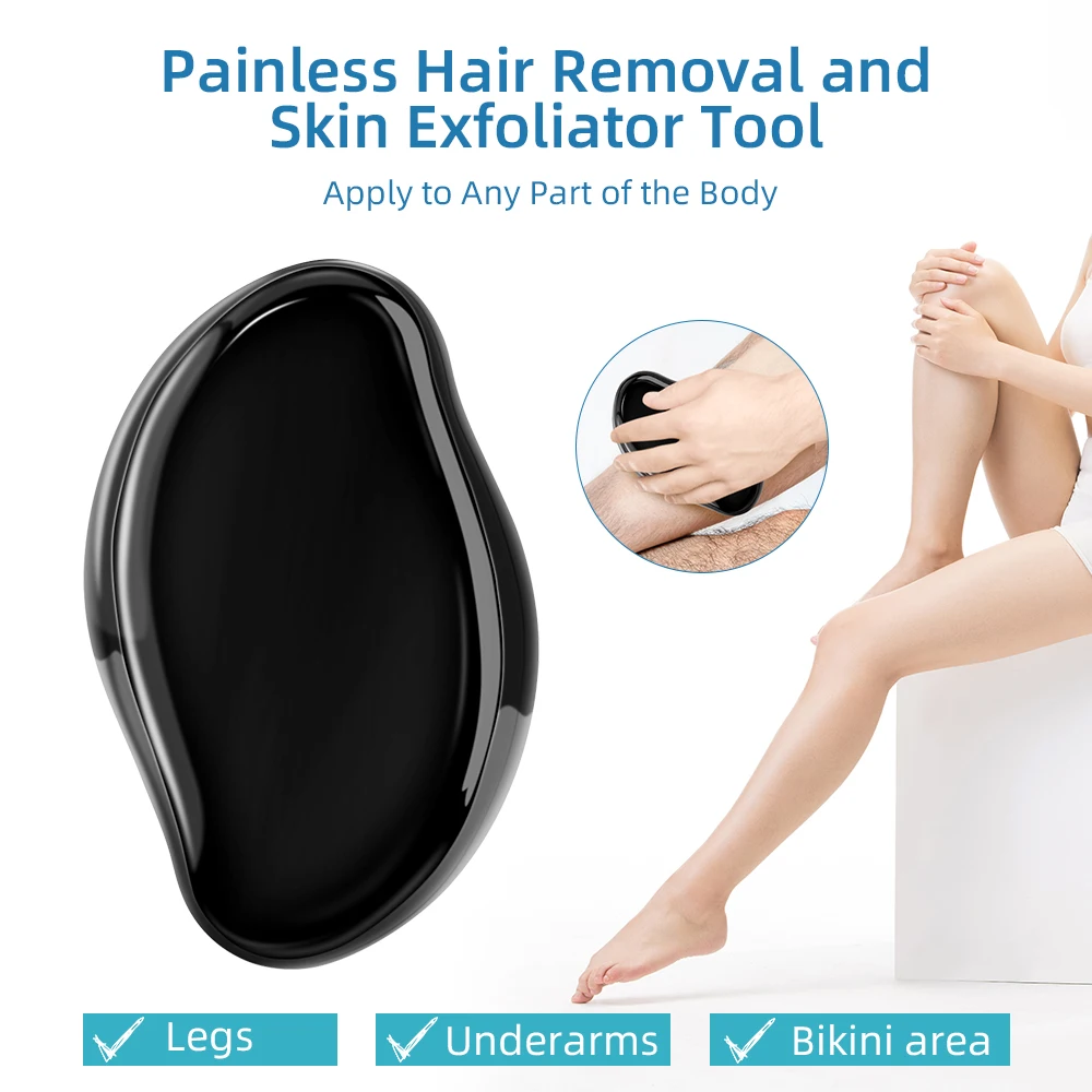 custom hand and leg safe physical painless smooth glass crystals scrub pads tools eraser magic crystal hair remover