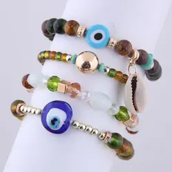 WY080926149 Multi layer eye bangles hot sale bracelet the latest style rhinestone beads bracelet