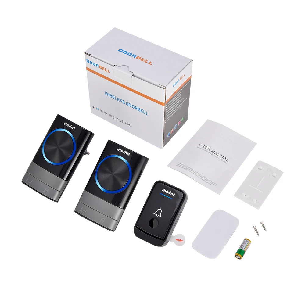 Open Space Bird Sound Doorbell Light Indicator Kinetic Wireless Button Doorbell