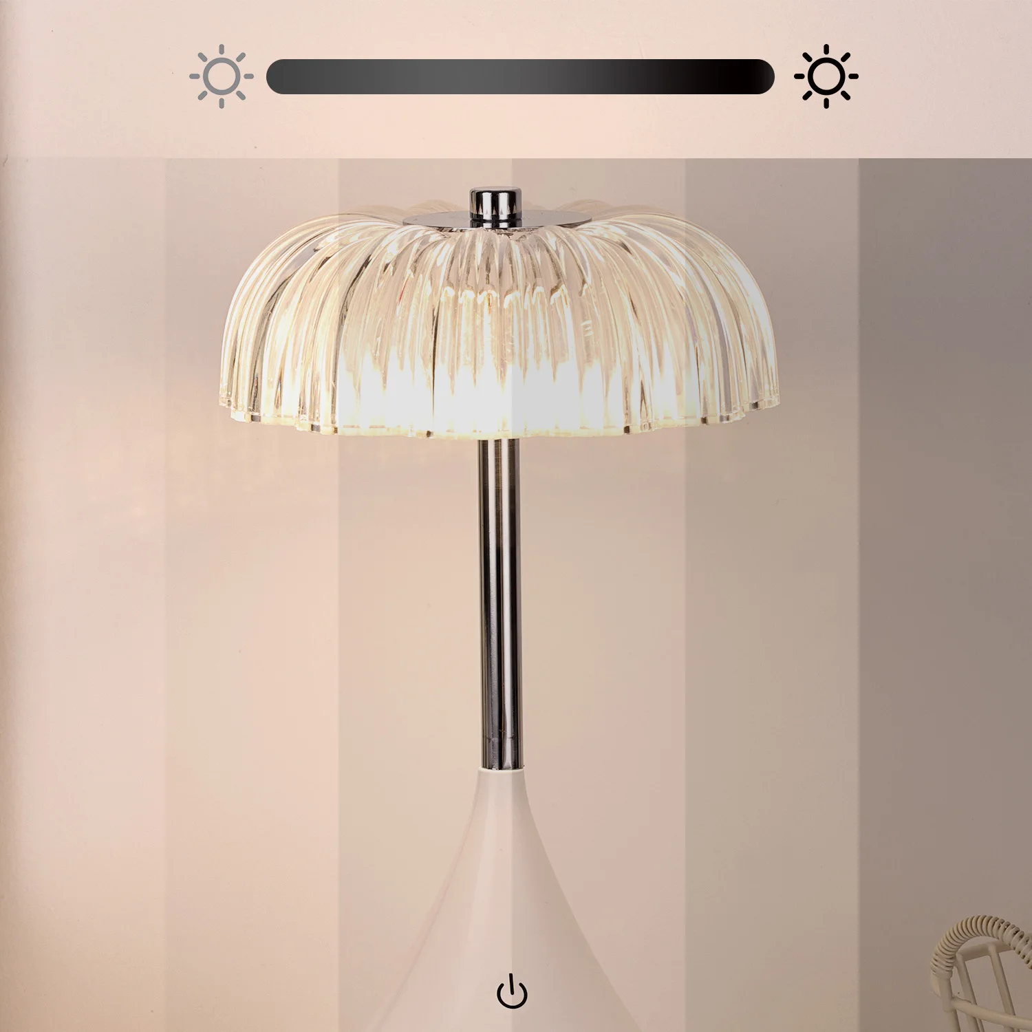 Simplicity Style Night Light RGB Glitter Bottle Eye Protect Transparent rubik Cube Led Desk Lamp with Crystal Shade