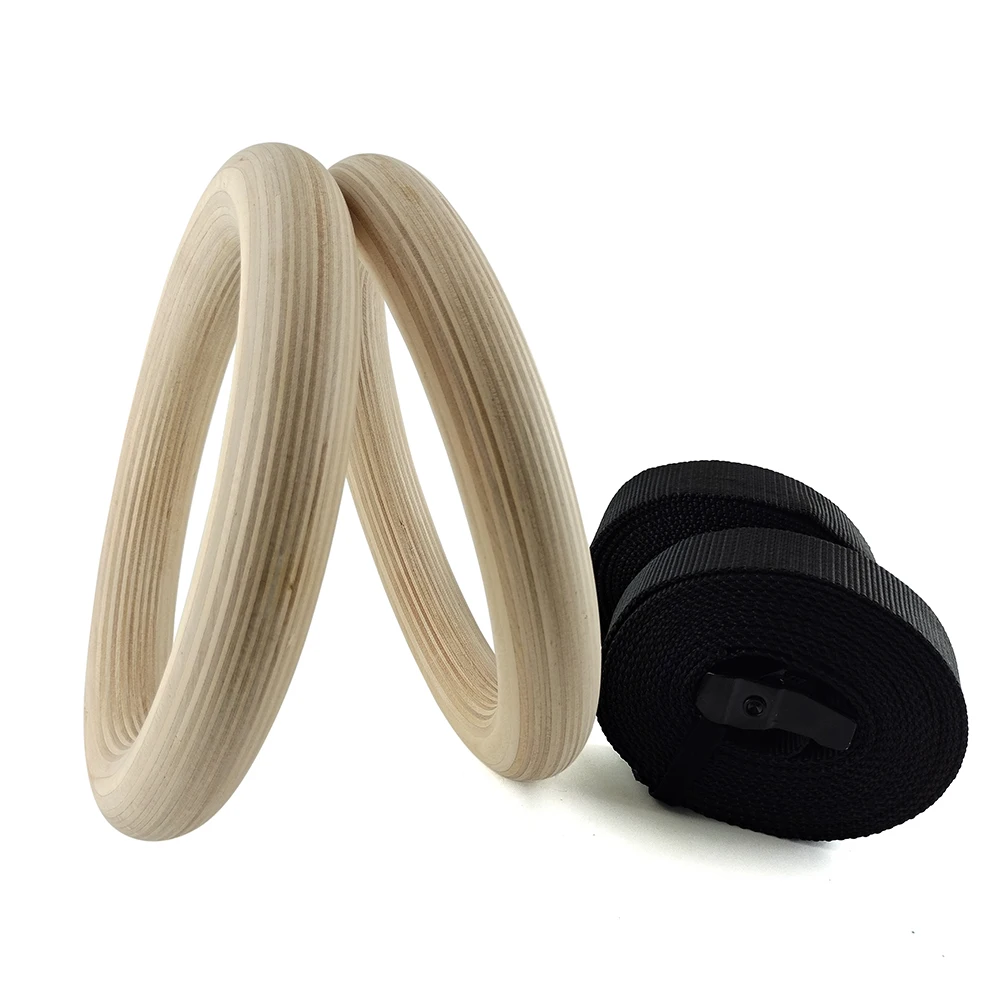 Quality birch wooden gym gymnastic rings
