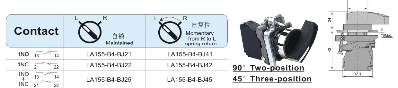 XB2-ES542 40mm NC Twist Release red mushroom head emergency stop off push button switch