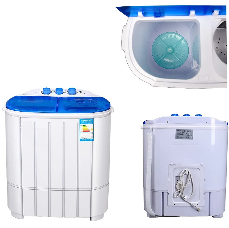D 4kg double barrel household washing machine Small semi-automatic double cylinder eluting machine Spin  spin out moisture