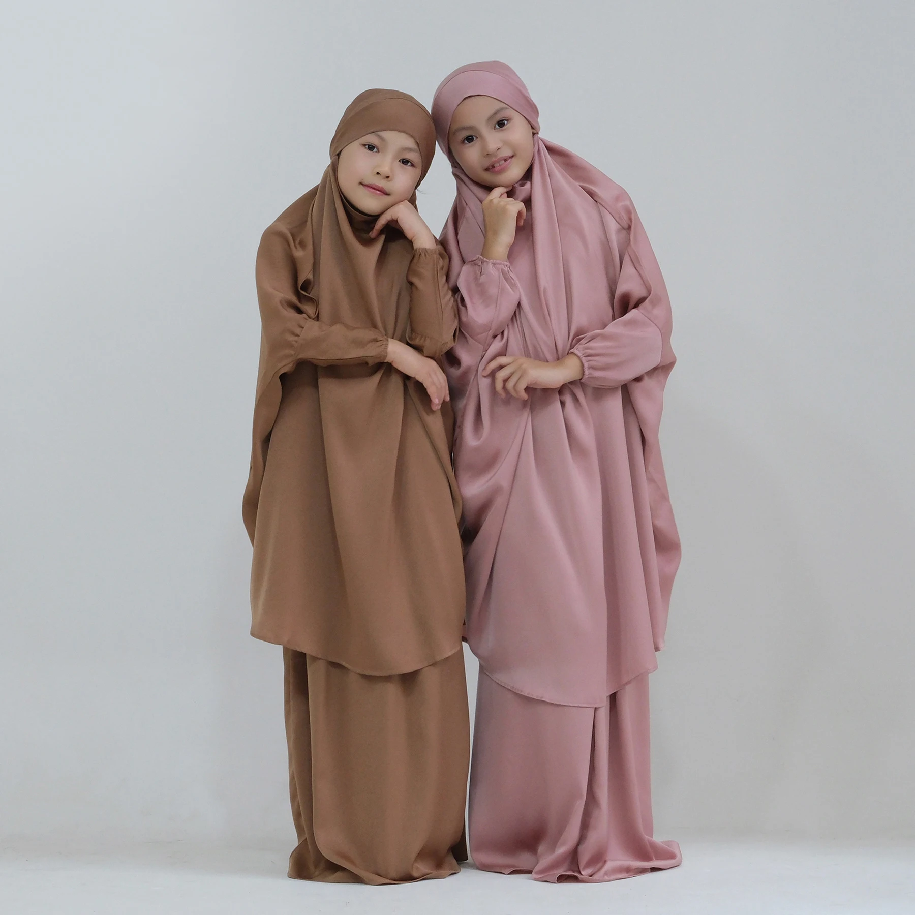 Заводская цена, Лидер продаж, высокое качество, мусульманское платье Jilbab, Абая, девушка, Ид, молитва, 2 шт.