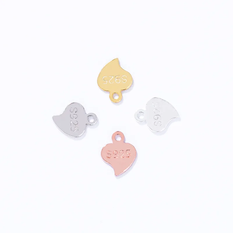 Sterling Oval Heart Water Drop Shape Jewelry Connectors Ending Extension Tail Chain DIY With Logo Custom